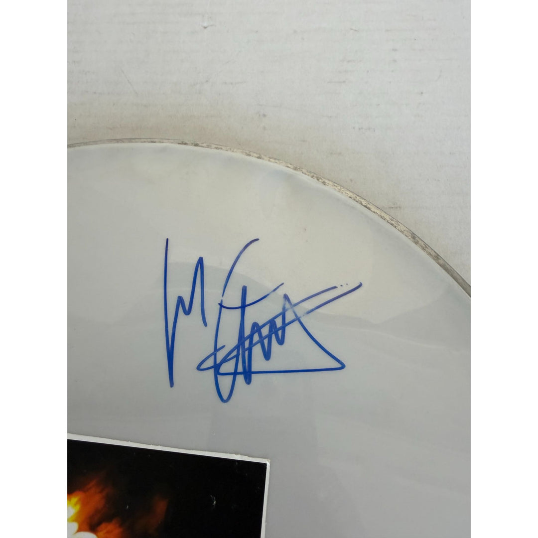 Van Halen David Lee Roth Eddie & Alex Van Halen MIchael Anthony one-of-a-kind drumhead signed with proof.