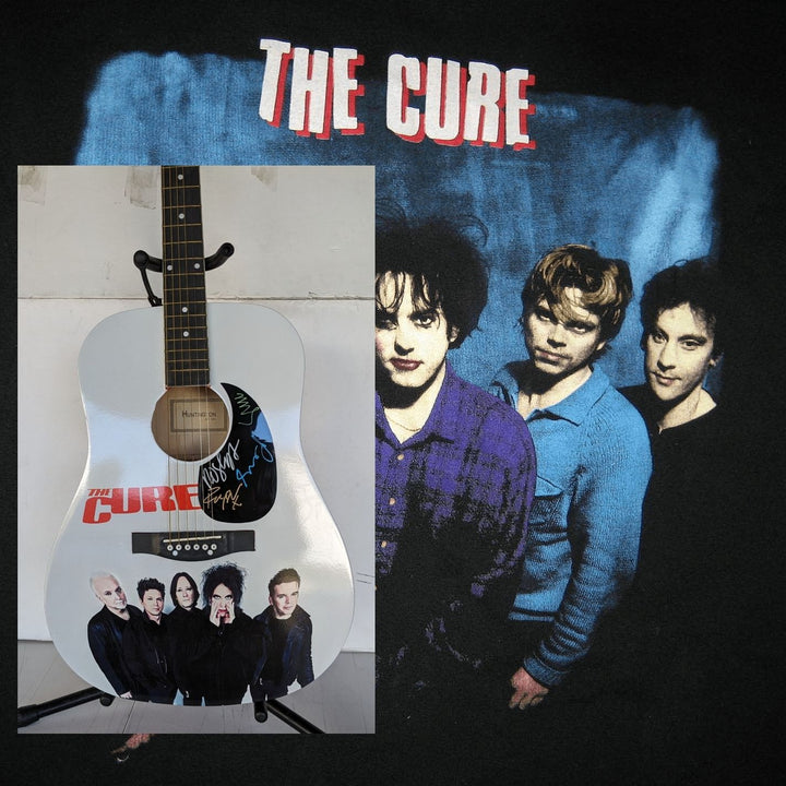 Robert Smith and the Cure full size One of A Kind acoustic guitar signed with proof
