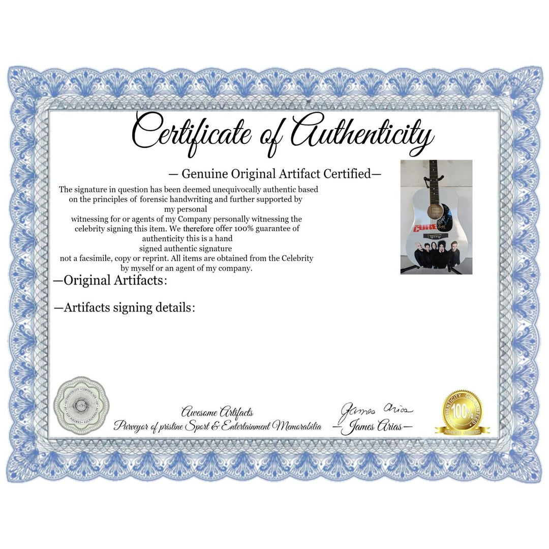 Robert Smith and the Cure full size One of A Kind acoustic guitar signed with proof