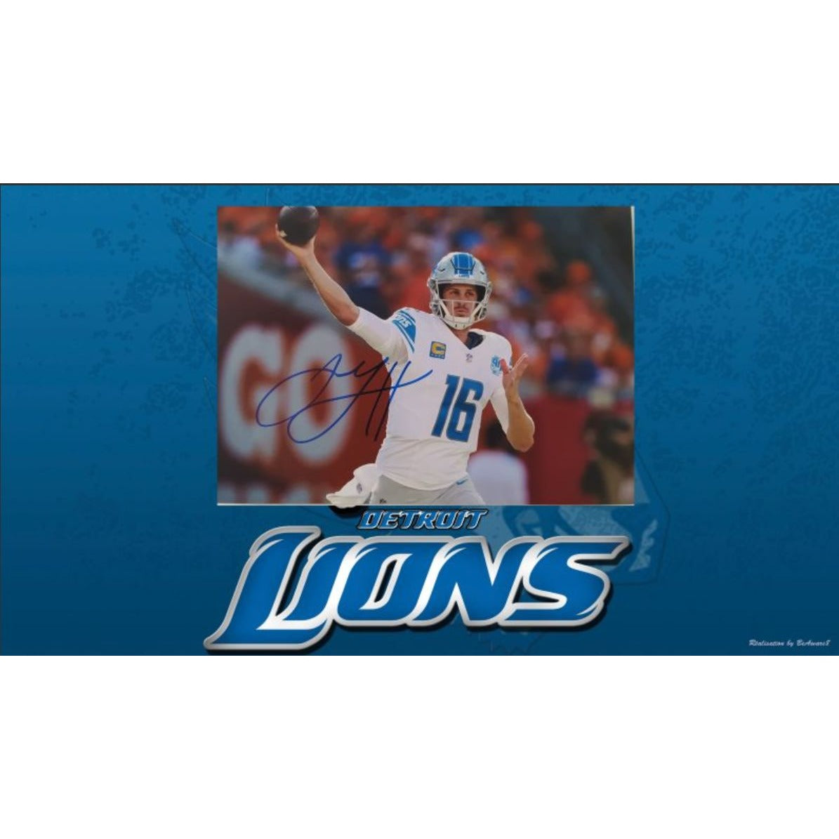 Jared Goff, Detroit, Lions, 5x7 photo, signed, with proof