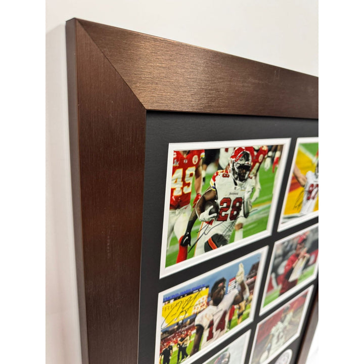 Tom Brady Rob Gronkowski Tampa Bay Buccaneers Super Bowl champions 5x7 photos in museum quality frame 22x28 signed with proof