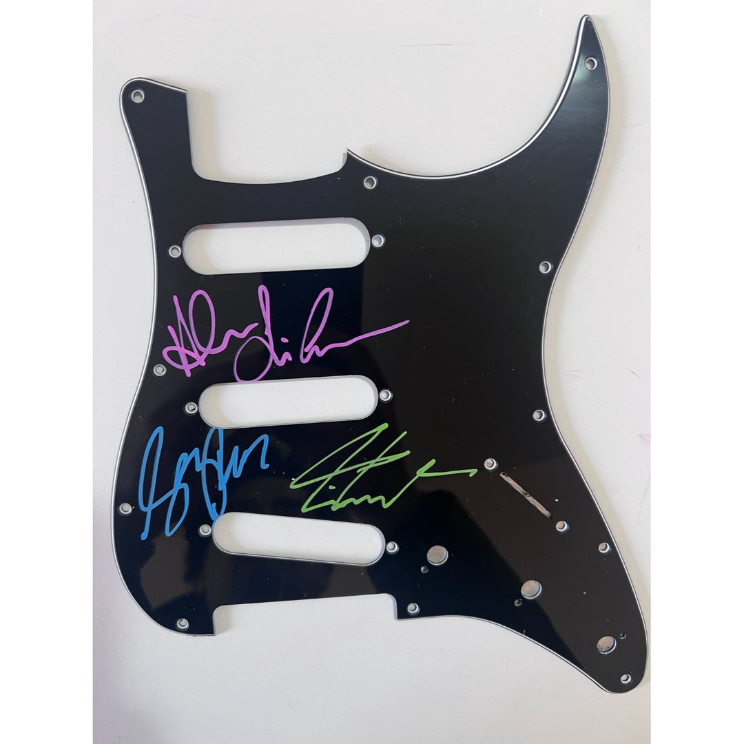 Rush Neil Peart Geddy Leddy Alex Lifeson electric guitar pickguard signed with proof