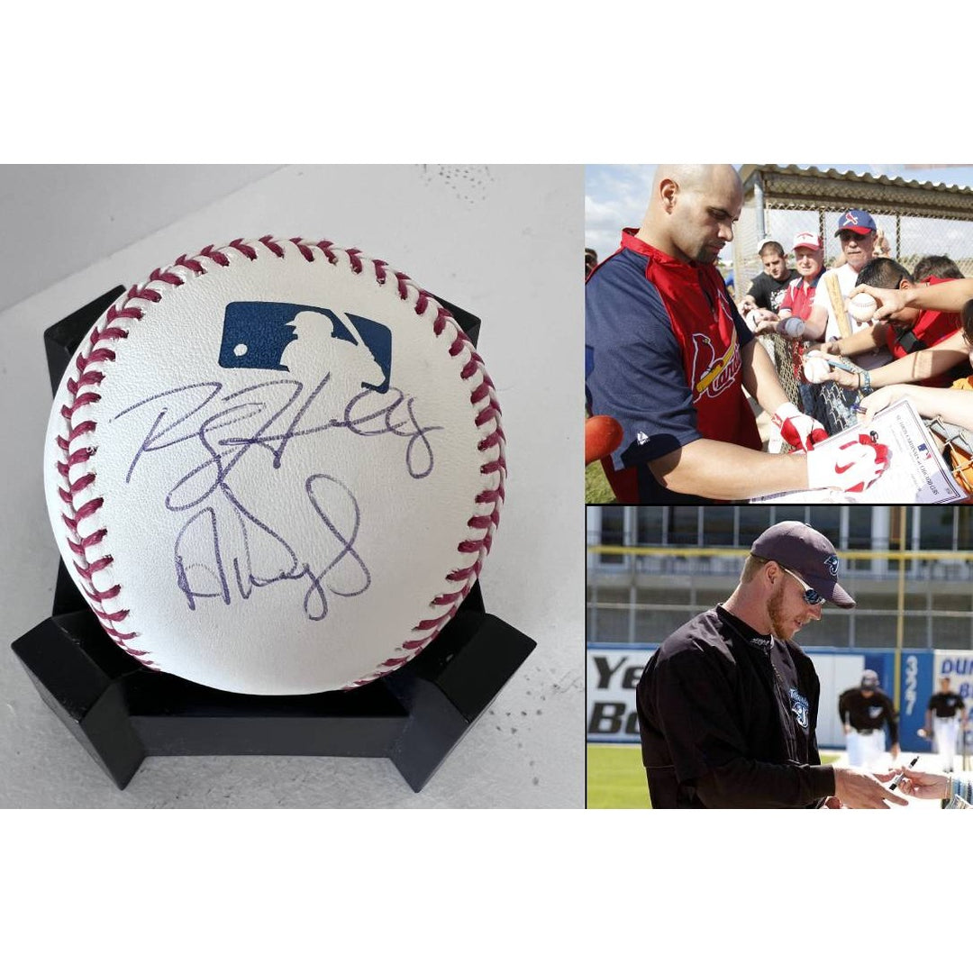 Roy Halladay MLB Hall of Fame pitcher and Albert Pujols Rawlings official MLB game baseball signed with proof