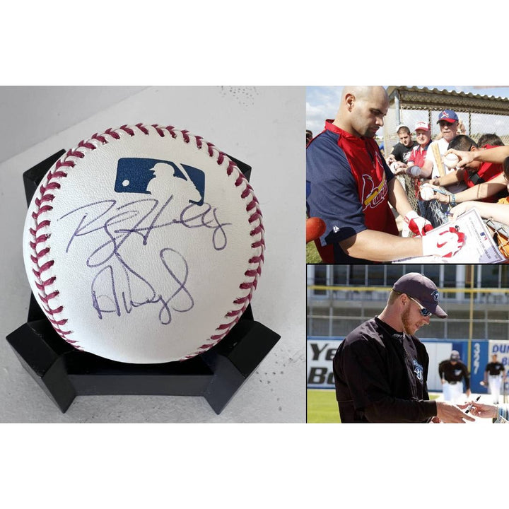 Roy Halladay MLB Hall of Fame pitcher and Albert Pujols Rawlings official MLB game baseball signed with proof