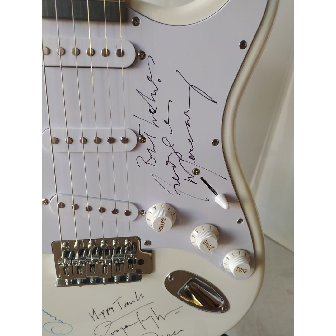 Queen Freddie Mercury Brian May Roger Taylor John Deacon full size electric guitar signed with proof