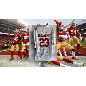 San Francisco 49ers 2023-24 Chrisian McCaffrey size xl game model  jersey team signed with proof