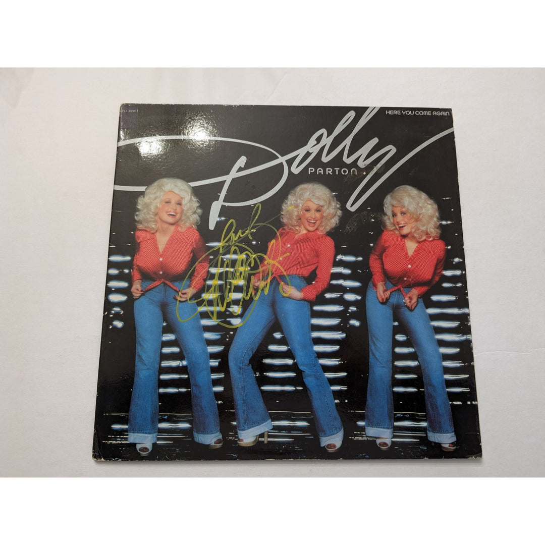 Dolly Parton Here You Come Again original LP sign with proof