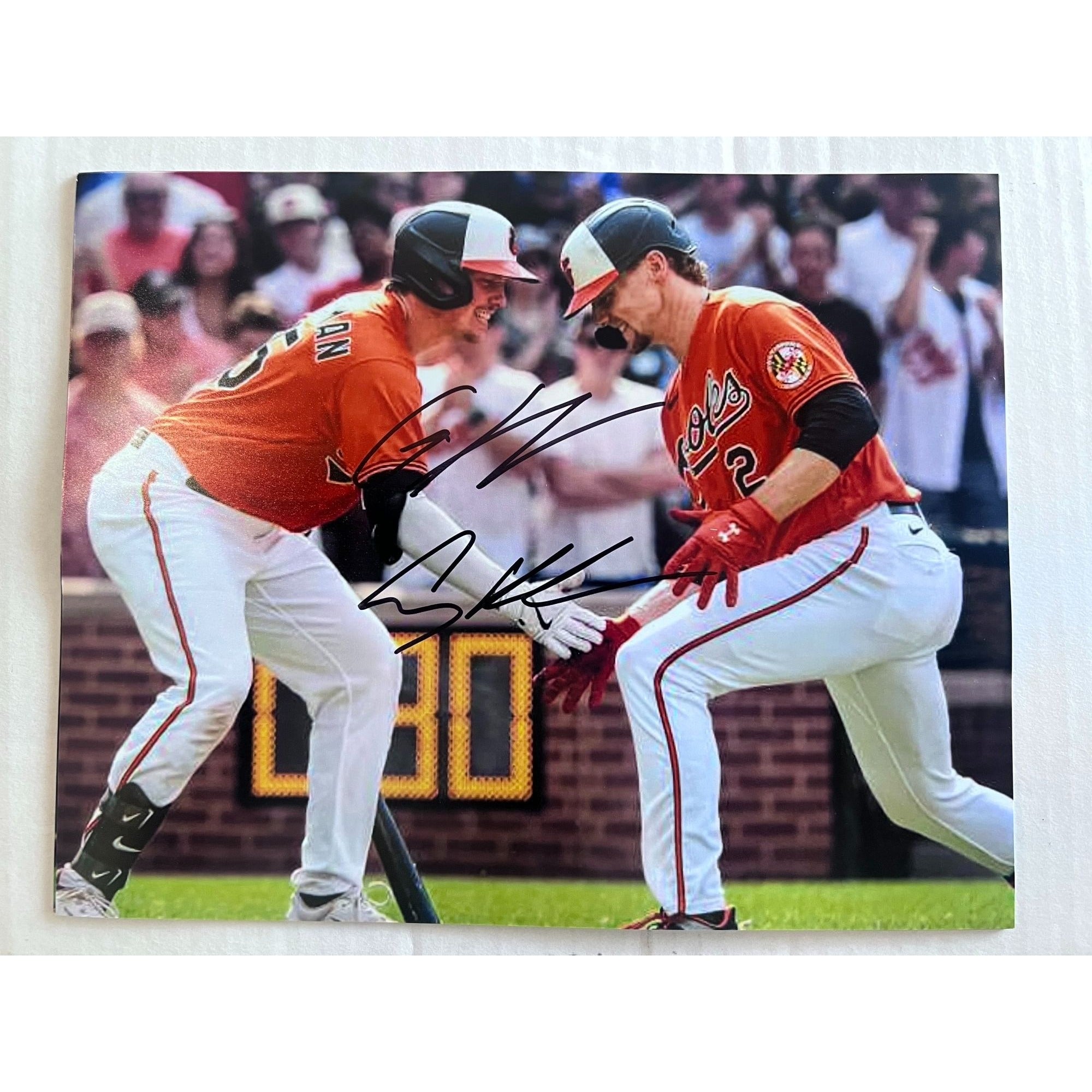 Baltimore Orioles Gunnar Henderson Adley Rutschman 8x10 photo signed with proof