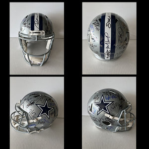 Dak Prescott, Tony Pollard, Micah Parsons, 2022 Dallas Cowboys Riddell Speed full size replica helmet team signed with proof