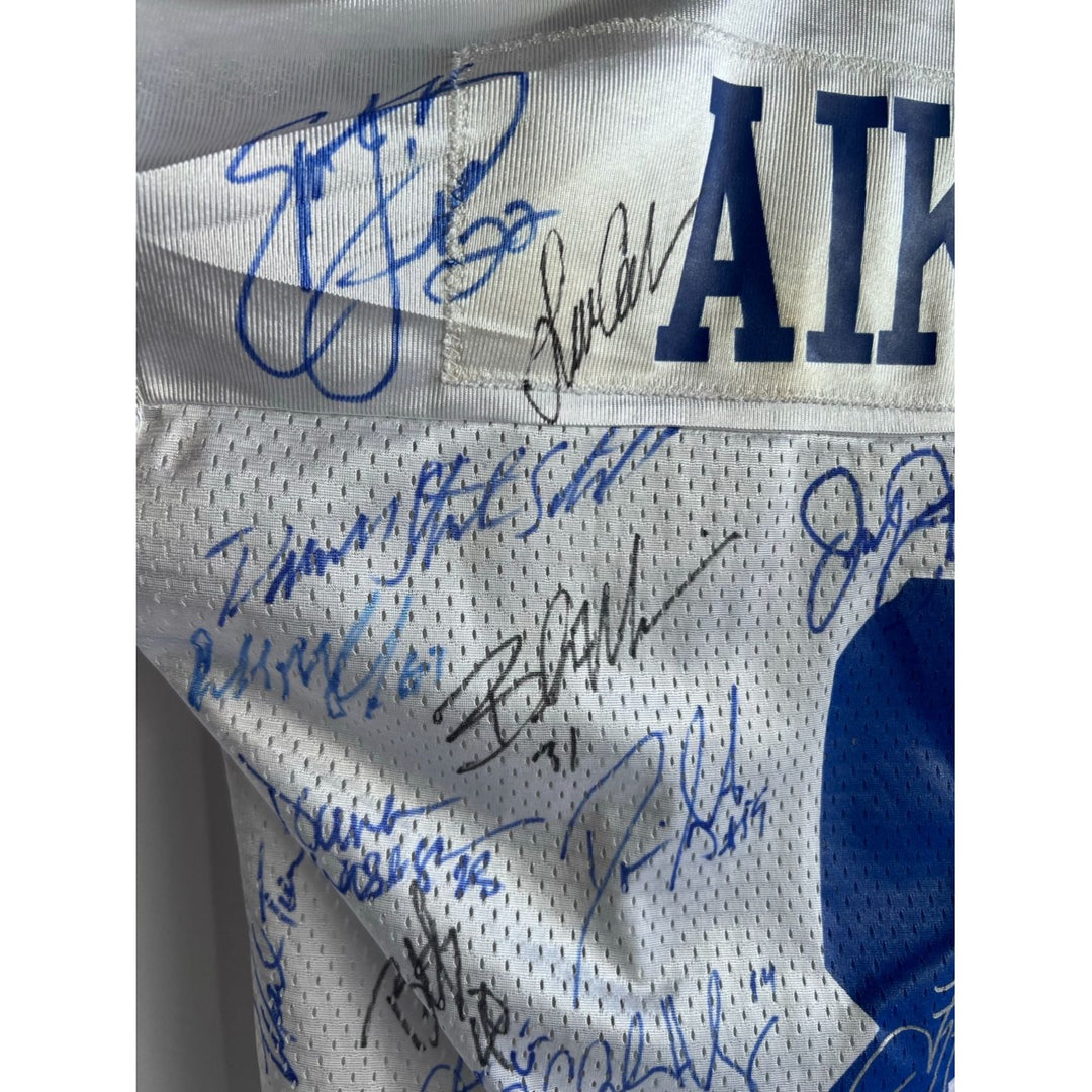 Dallas Cowboys Emmitt Smith Troy Aikman Michael Irvin Jerry Jones Barry Switzer Super Bowl championship team signed jersey signed with proof