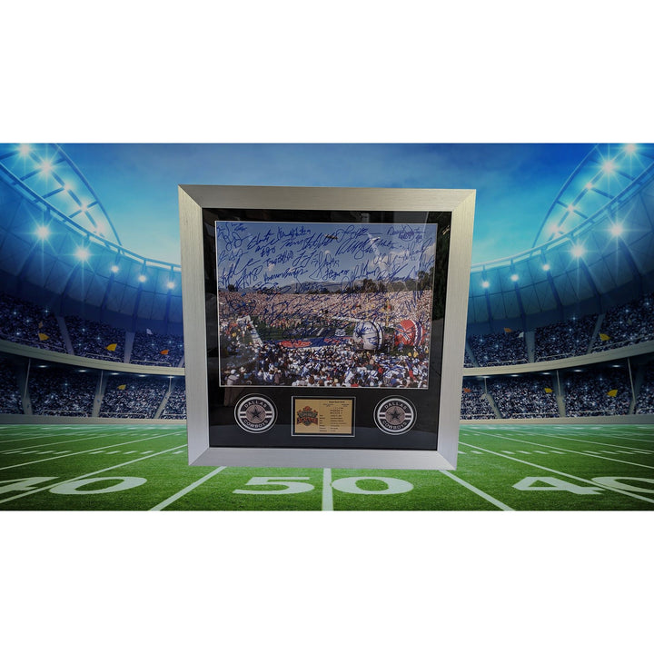 Emmitt Smith Troy Aikman Michael Irvin 1992 1993 Super Bowl champions team sign 16x20 photo framed