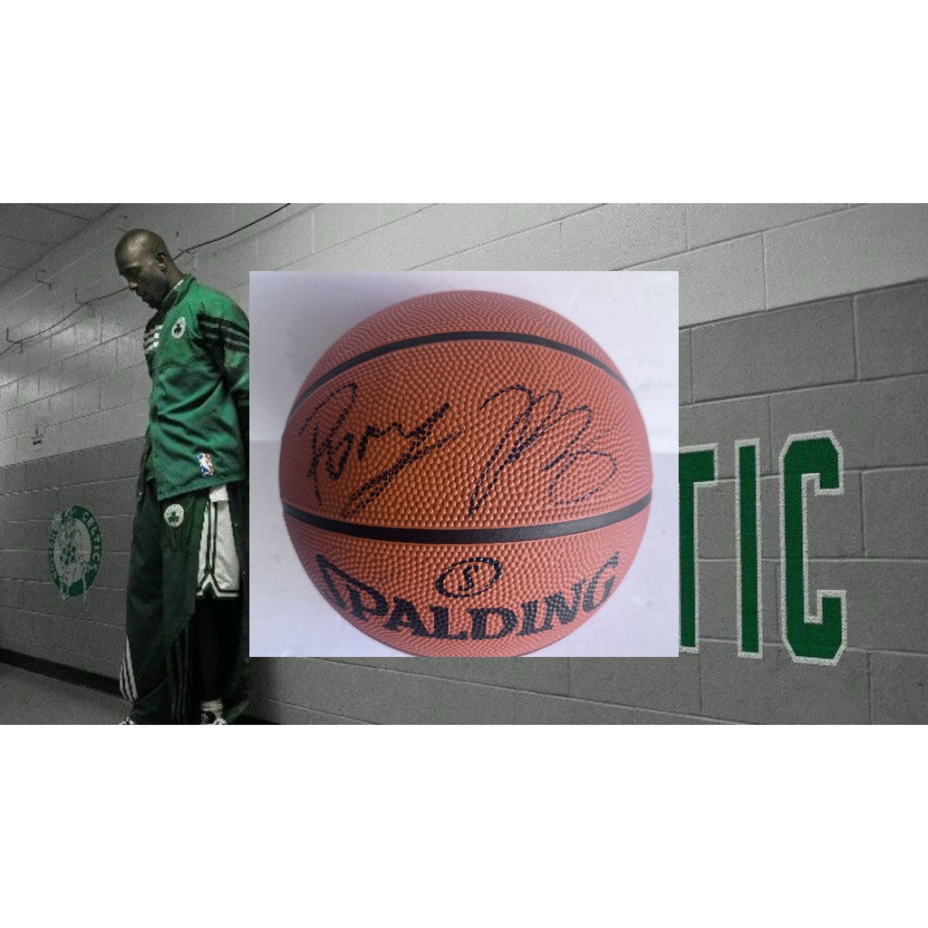 Jaylen Brown, Kristaps Porzingis Boston Celtics Spalding full size basketball signed with proof