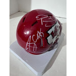 Load image into Gallery viewer, Kansas City Chiefs Patrick Mahomes Andy Reid Travis Kelce mini helmet signed with proof
