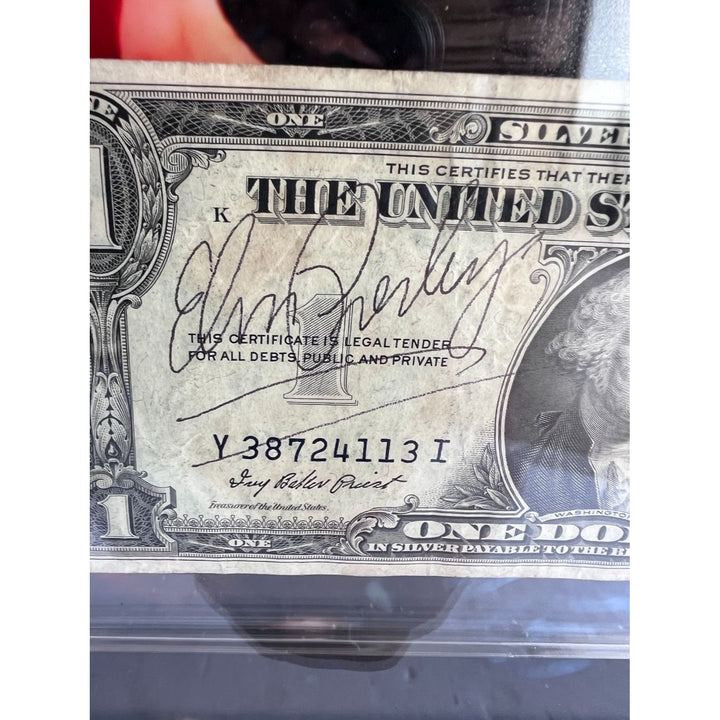 Elvis Presley signed and framed 24x24 inches vintage dollar bill