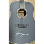 Load image into Gallery viewer, Johnny Cash full size black acoustic guitar signed and framed  with proof
