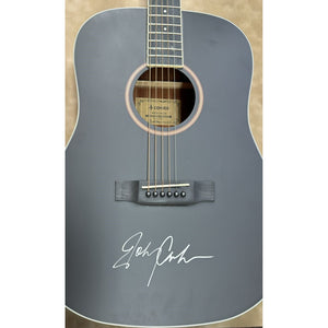 Johnny Cash full size black acoustic guitar signed and framed  with proof