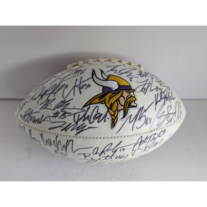 Minnesota Vikings Adam Thielen Kirk Cousins Kyle Rudolph Mike Zimmer team signed football