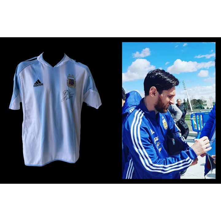 Lionel Messi Argentina jersey signed with proof $599 0r $999 framed