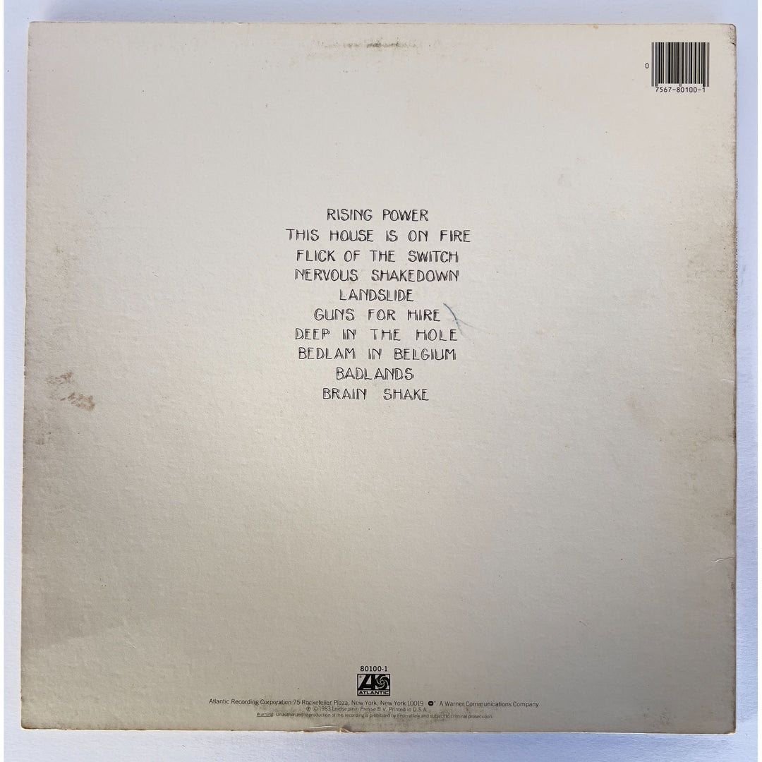 AC/DC " Flick of the Switch" Angus and Malcolm Young, Brian Johnston, Phil Rudd, & Cliff Williams original LP signed with proof