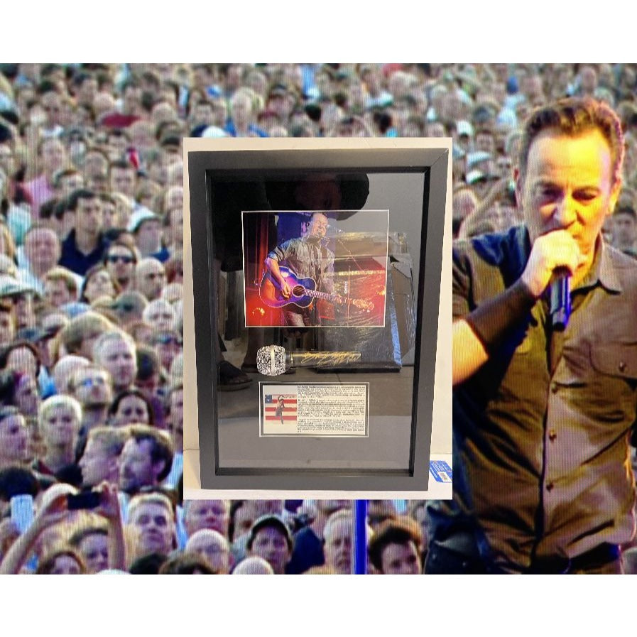Bruce Springsteen One of a Kind microphone signed and framed with proof