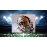 Load image into Gallery viewer, San Francisco 49ers Deebo Samuel George Kittle Christian McCaffrey Brock Purdy mini helmet signed with proof
