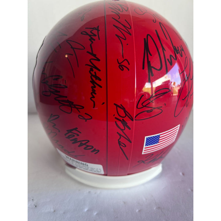 Kansas City Chiefs 2019 20 Super Bowl Riddell Speed replica helmet 40 + sigs Patrick Mahomes Travis Kelce Andy Reid Tyreek Hill team signed