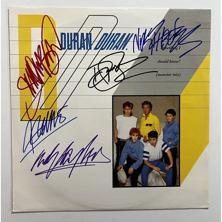 Duran Duran Simon Le Bon John Taylor Nick Rhodes Andy and Roger Taylor original LP signed with proof