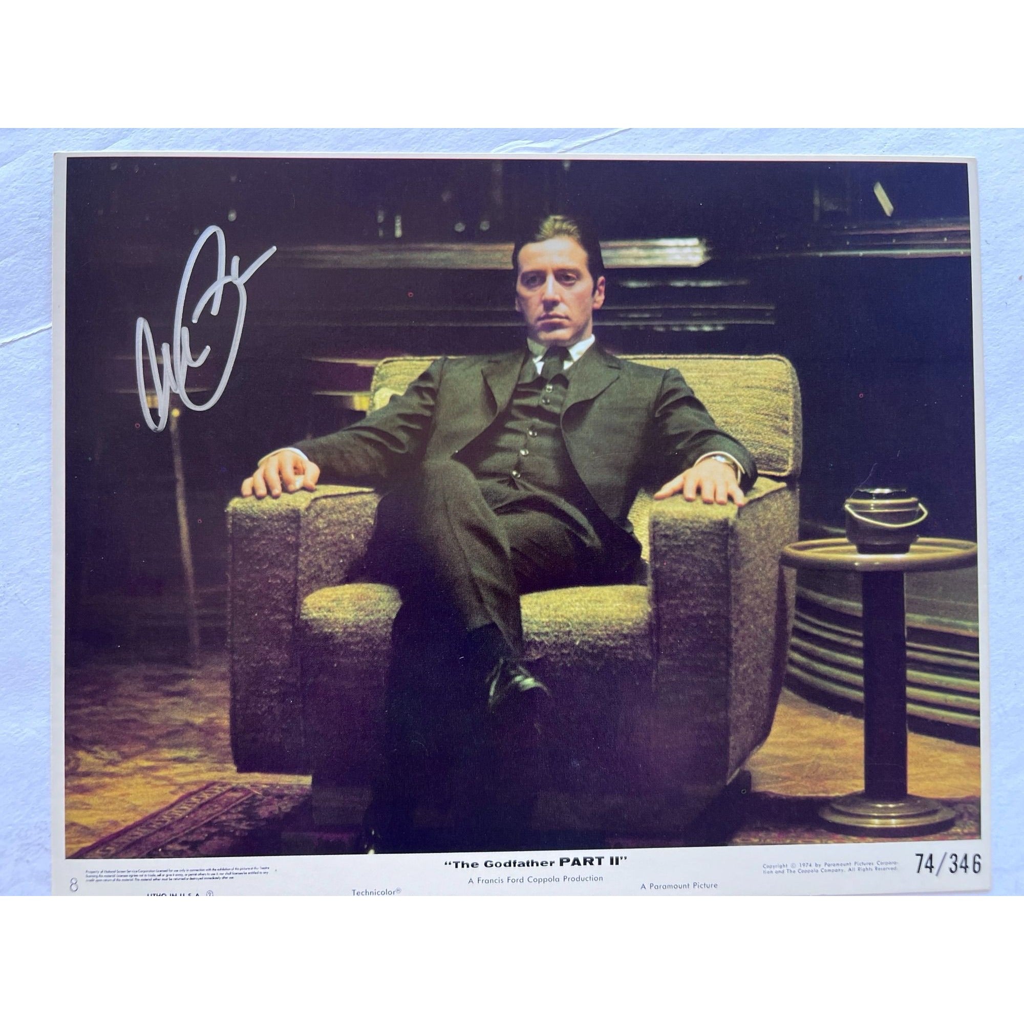 Al Pacino original lobby card 1974 the Godfather 8x10 signed with proof