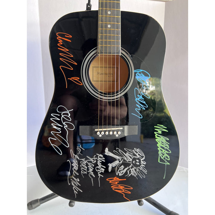 Stevie Nicks Peter Green Mick Fleetwood John and Christy McVie Lindsay Buckingham Fleetwood Mac full size acoustic guitar signed with proof