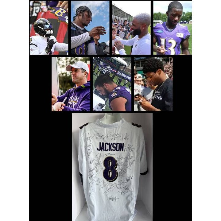 Lamar Jackson Baltimore Ravens 2023-24 team signed Nike mens size L game model jersey signed with proof