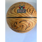 Load image into Gallery viewer, Milwaukee Bucks NBA champions team signed basketball with proof
