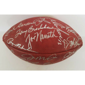 Bart Starr, John Elway, Joe Montana 15 NFL Hall of Fame quarterbacks NFL game football signed with proof with free case