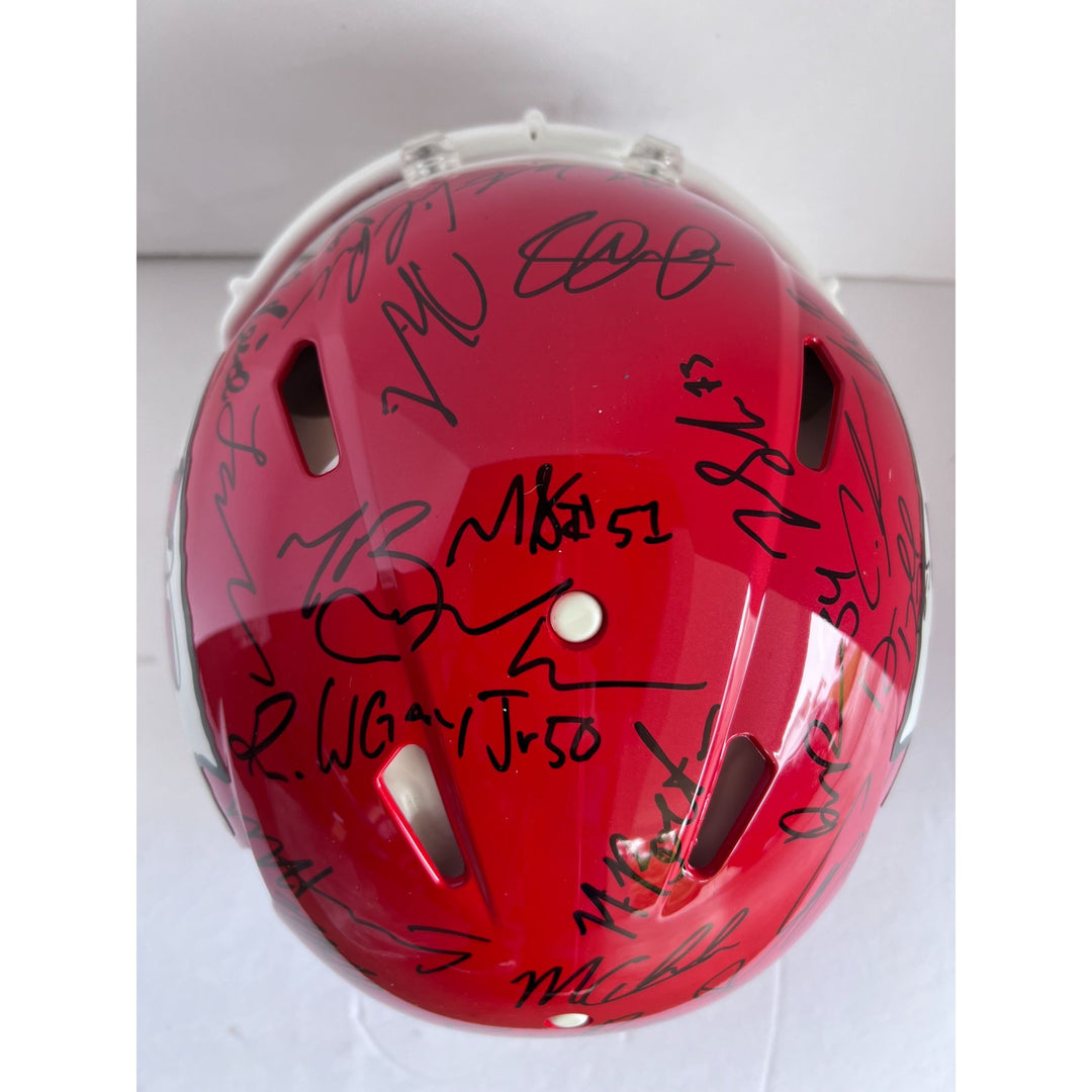 Kansas City Chiefs 2023 24  Riddell Speed authentic game model helmet 40 + sigs Patrick Mahomes Travis Kelce Andy Reid s