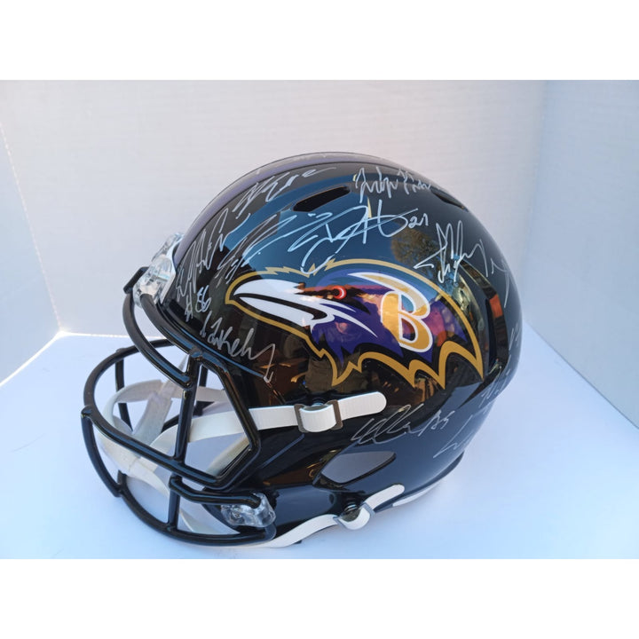 Lamar Jackson Baltimore Ravens 2023 Riddell speed full size helmet signed with proof with free acrylic display case