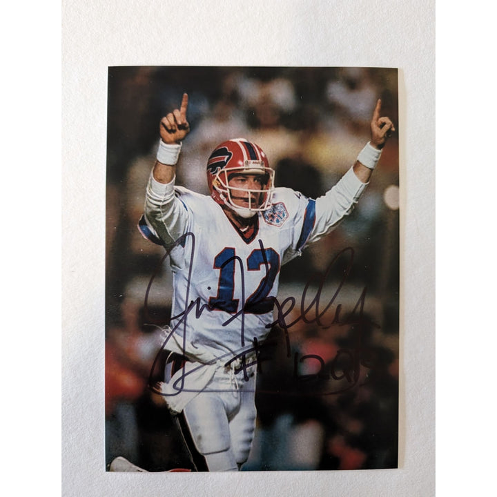 Jim Kelly Buffalo Bills 5x7 photograph signed with proof