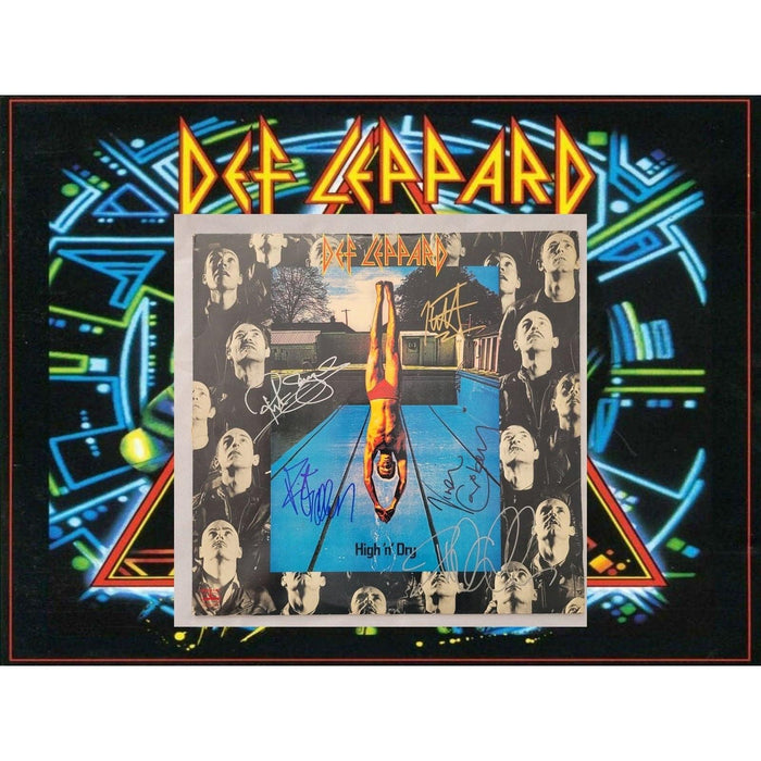 Vivian Campbell Rick Allen Joe Elliott Def Leppard "Hi n Dry" original LP signed with proof