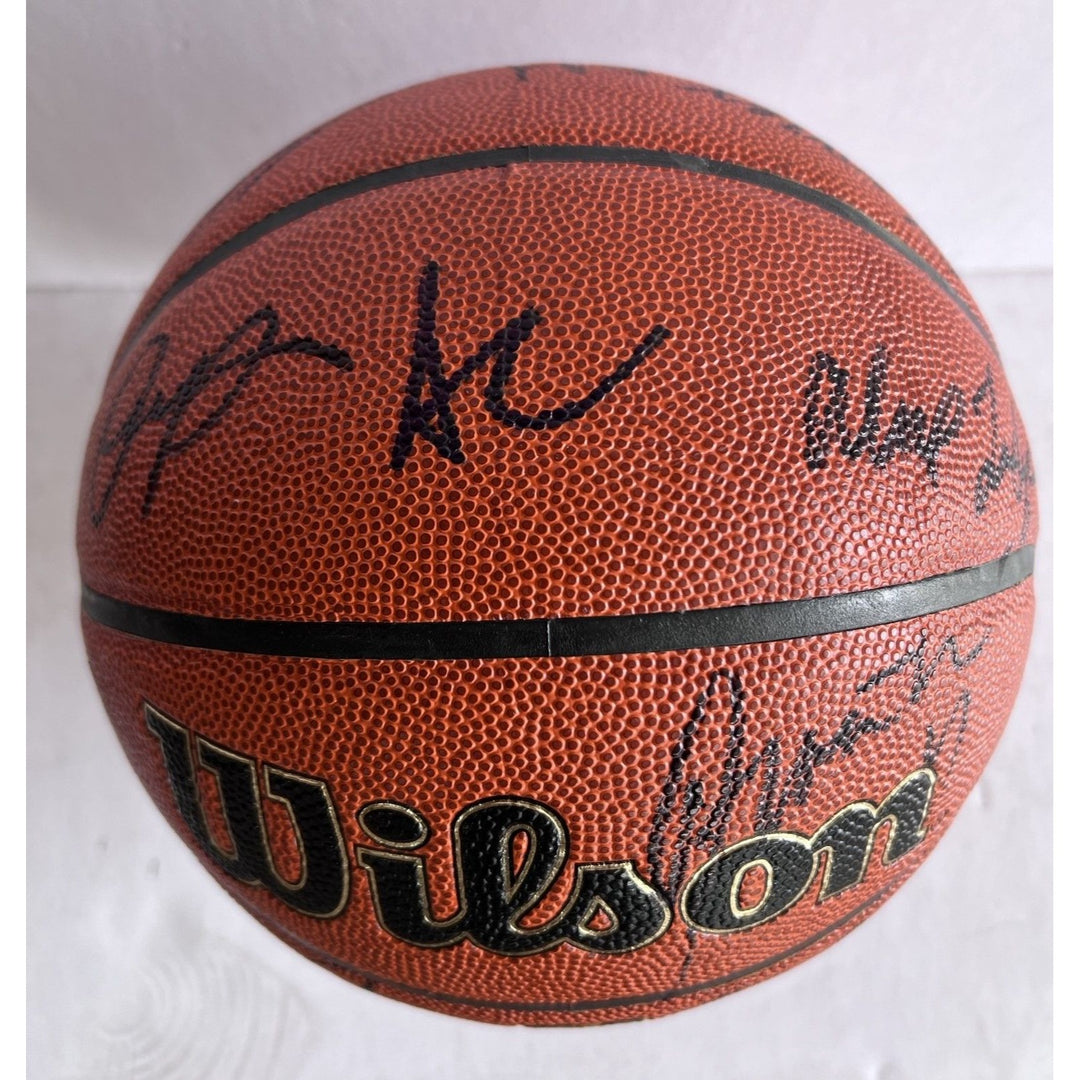 Dallas Mavericks Lua Doncic Kyrie Irving 2023- 2024 team signed basketball with proof