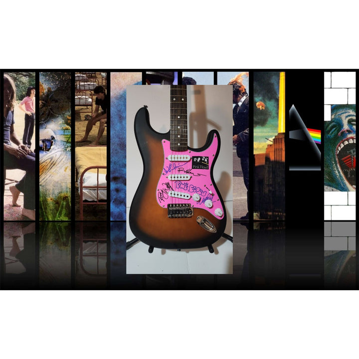 Pink Floyd David Gilmour, Roger Waters Richard Wright Nick Mason,Fender Stratocaster authentic electric guitar signed with proof