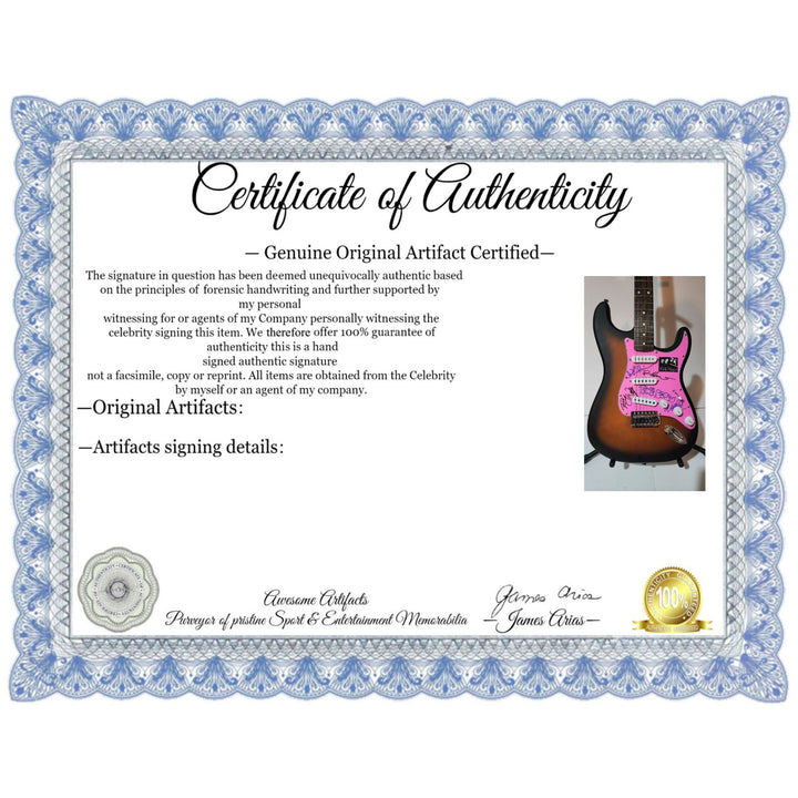 Pink Floyd David Gilmour, Roger Waters Richard Wright Nick Mason,Fender Stratocaster authentic electric guitar signed with proof