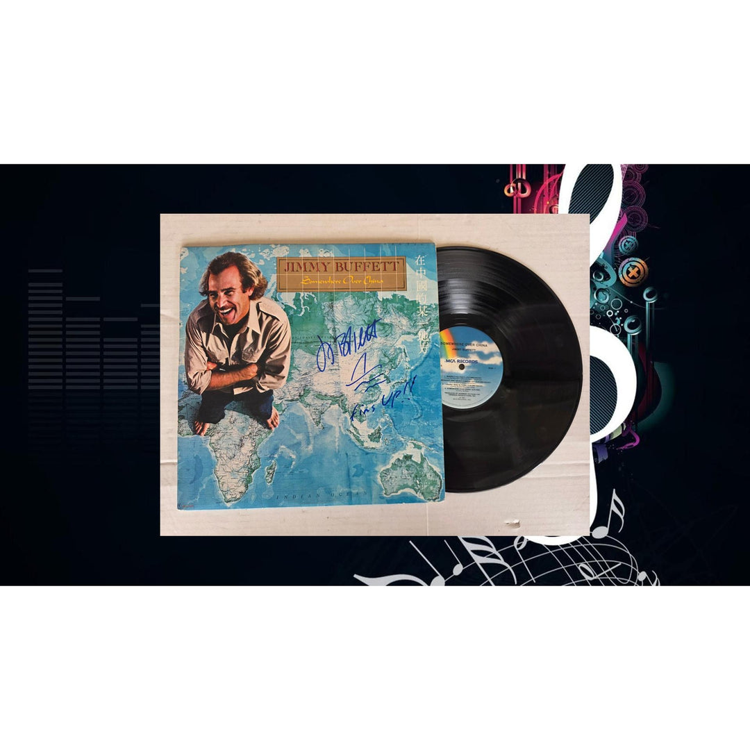 Jimmy Buffet ''Somewhere Over China'' LP signed with proof.