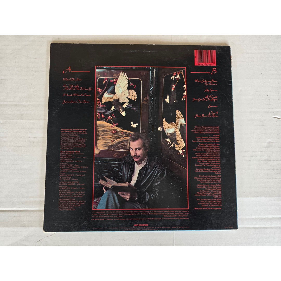 Jimmy Buffet ''Somewhere Over China'' LP signed with proof.