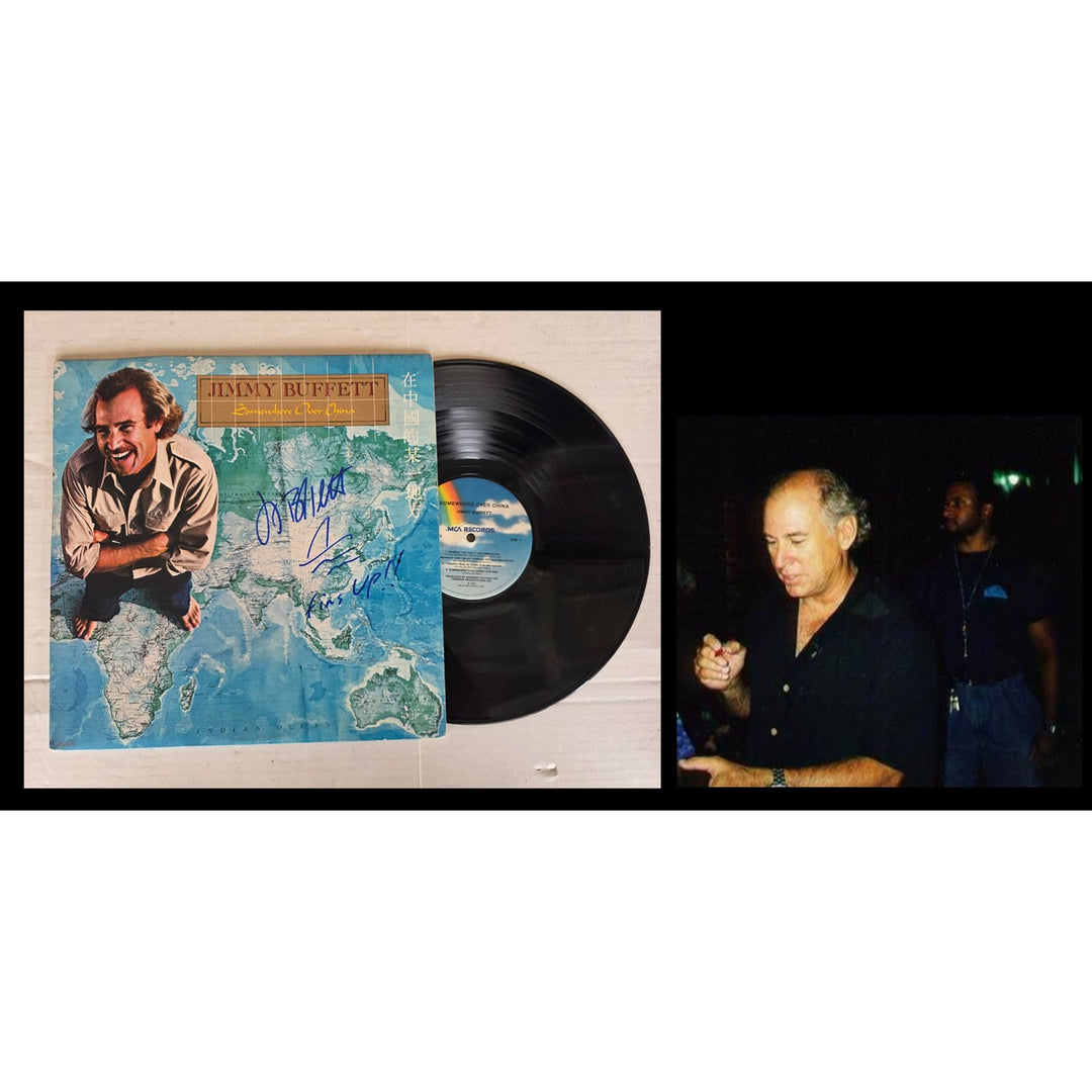 Jimmy Buffet ''Somewhere Over China'' LP signed with proof.