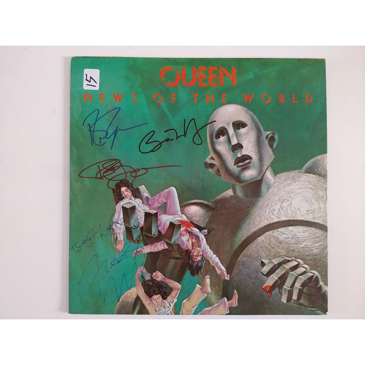 Freddie Mercury Brian May Roger Taylor John Deacon Queen News of the World LP signed with proof