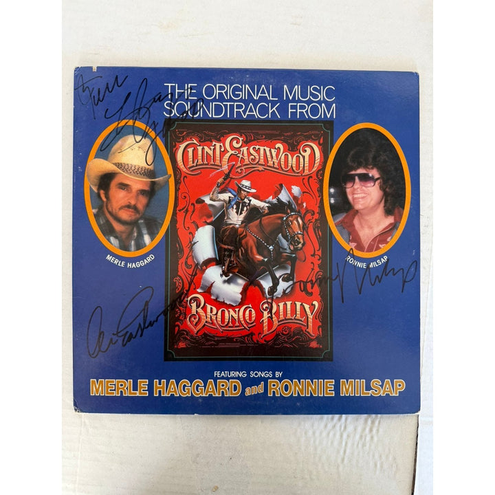 Merle Haggard & Ronnie Milsap "The Original Music From Bronco Billy" LP signed with proof.