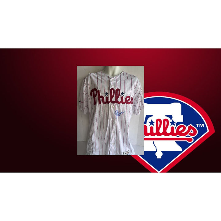 Zack Wheeler Philadelphia Phillies official Mayestic jersey size 44 signed with proof