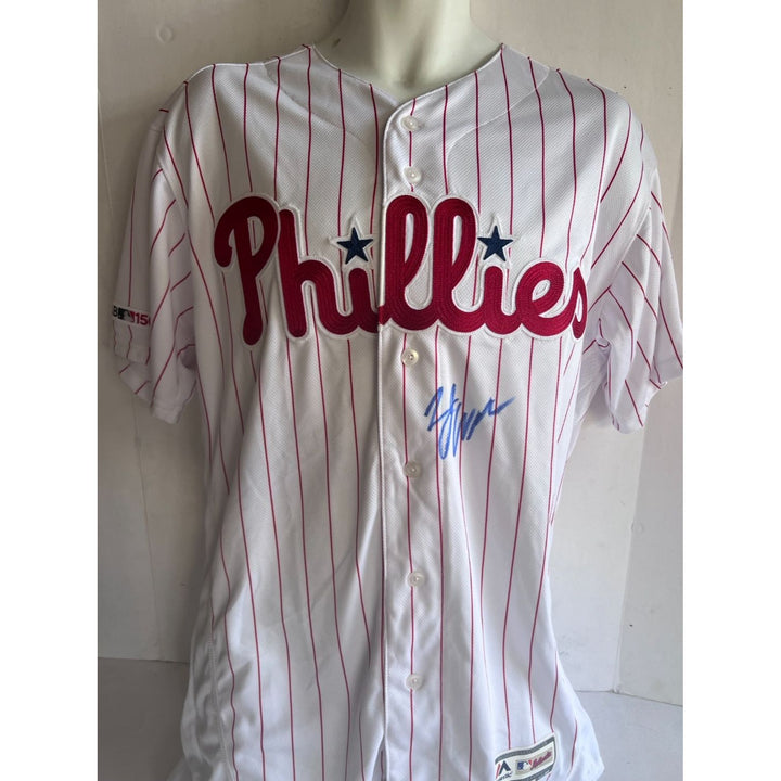 Zack Wheeler Philadelphia Phillies official Mayestic jersey size 44 signed with proof