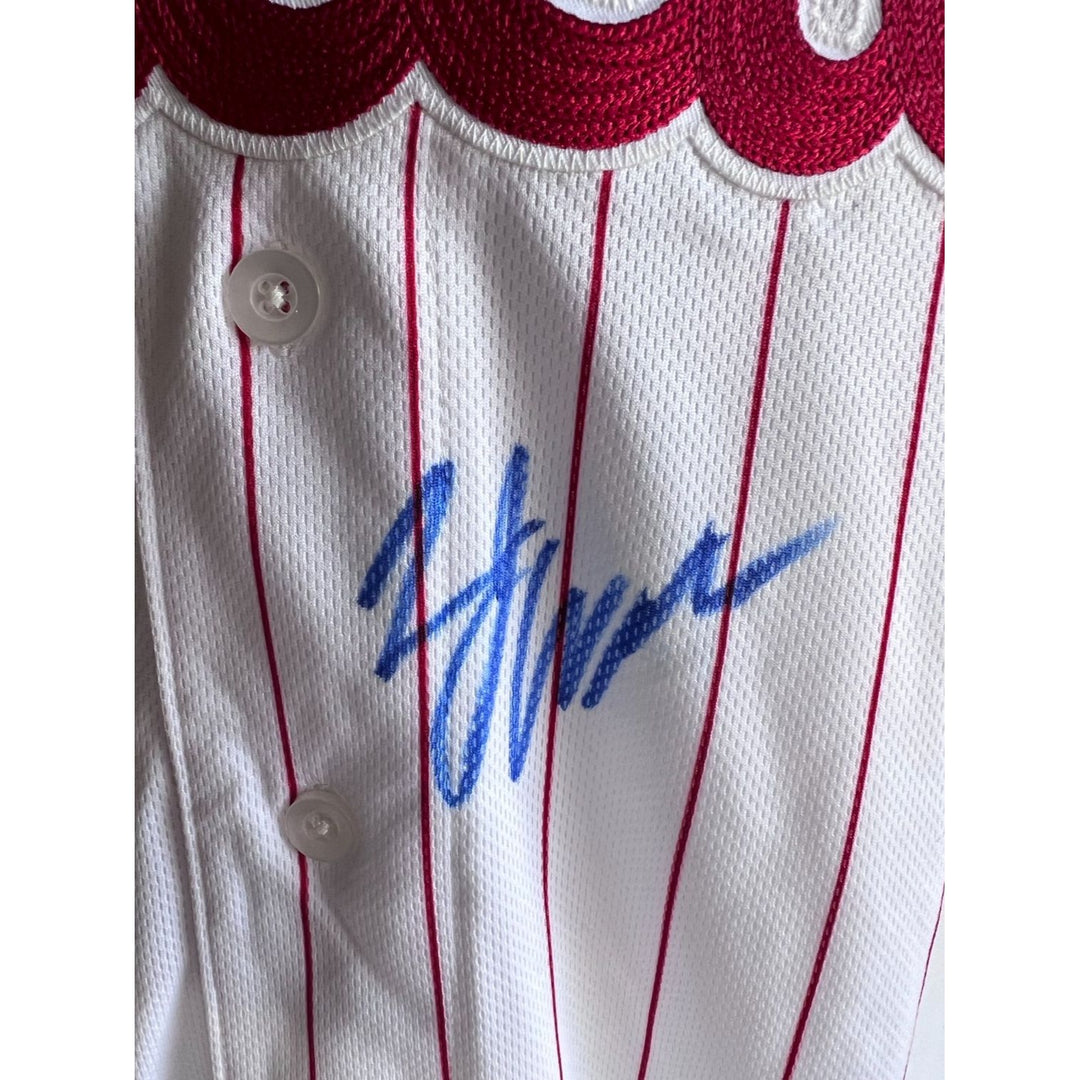 Zack Wheeler Philadelphia Phillies official Mayestic jersey size 44 signed with proof