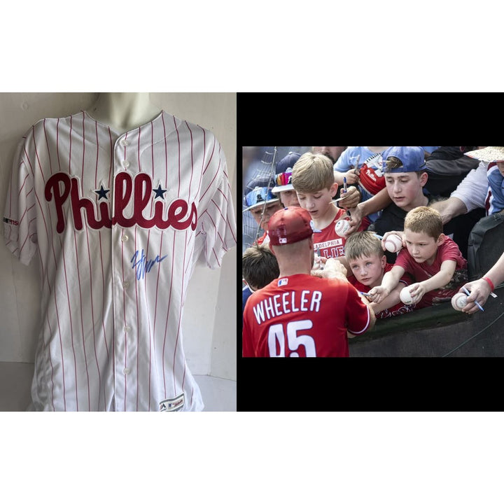 Zack Wheeler Philadelphia Phillies official Mayestic jersey size 44 signed with proof