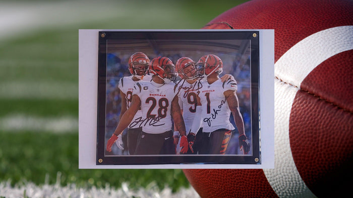 Joe Burrow, Jamarr Chase, Joe Mixon 8x10 photo signed with proof
