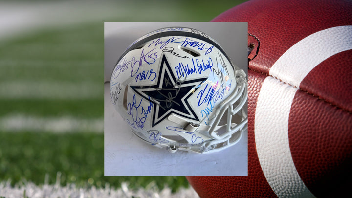 Dak Prescott Micah Parsons CeeDee Lamb 2022/23 Dallas Cowboys Riddell Speed Authentic team signed helmet with proof Awesome Artifacts